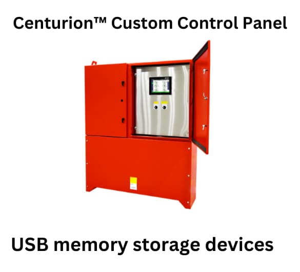 Centurion custom control panel featuring USB memory storage devices, designed by FW Murphy for enhanced functionality